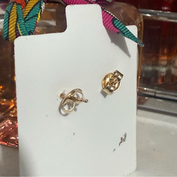 14K Gold Solid Gold Stud Earrings Kids adulta NEW - Picture 2 of 2